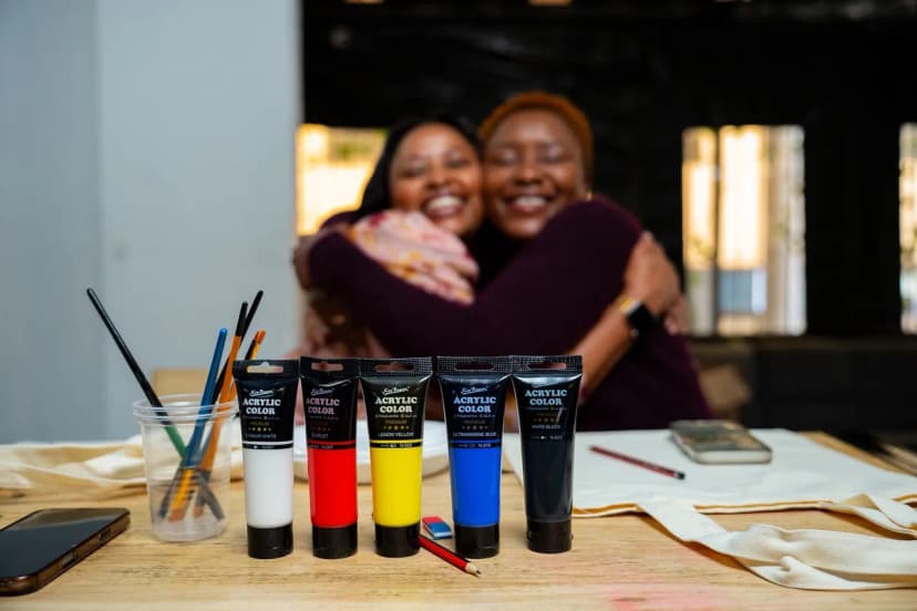 M-Pesa × One Africa Paint & Sip experience moment