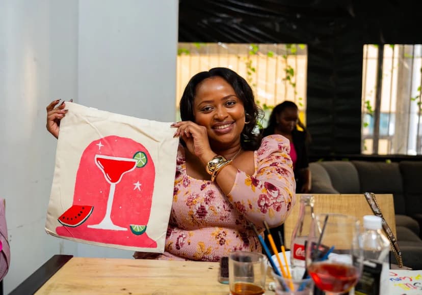M-Pesa × One Africa Paint & Sip experience moment