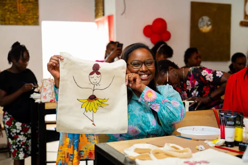 M-Pesa × One Africa Paint & Sip experience moment